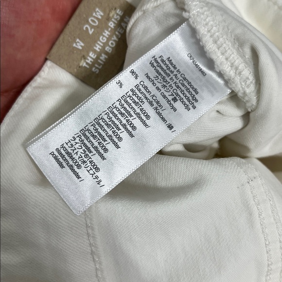 Madewell NWT The Plus‎ High-Rise Slim Boyjean in Tile White size 20W - Picture 11 of 13